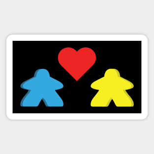 Yellow And Blue Meeple Couple Board Game Valentine's Day Magnet